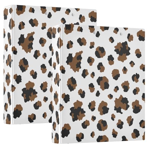 Braun-schwarze Punkte, weißer Drei-Ringbuch, 3,8 cm, flexibler D-Ringordner mit Taschen, 3-Ringbücher für Schule, Uni, Büro Braun-schwarze Punkte, weißer Drei-Ringbuch, 3,8 cm, flexibler D-Ringordner mit Taschen, 3-Ringbücher für Schule, Uni, Büro von RPLIFE