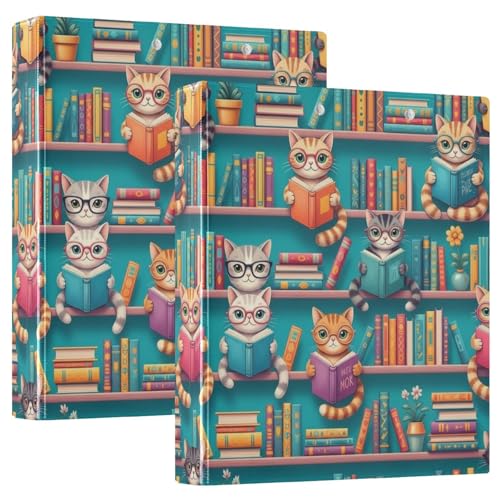 Bunte Bücherregale mit drei Ringen, 3,8 cm, D-Ringbuch mit Klemmbrett, 3 große Ordner für Schule, Uni, Büro, 2 Stück von RPLIFE