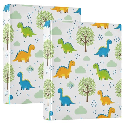 Bunte Cartoon-Dinosaurier, 3,8 cm, 3-Ringbuch, D-Ringbuch mit Klemmbrett, 3 große Ordner für Schule, Uni, Büro, 2 Stück Bunte Cartoon-Dinosaurier, 3,8 cm, 3-Ringbuch, D-Ringbuch mit Klemmbrett, 3 große Ordner für Schule, Uni, Büro, 2 Stück von RPLIFE
