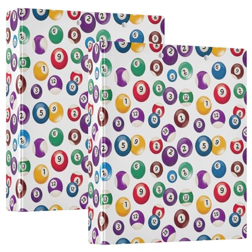 Bunte Kugeln, Zahlen, 3,8 cm, 3-Ringbuch, D-Ringbuch mit Taschen, dekorative Ordner für Schule, Uni oder Büro, 2 Stück Bunte Kugeln, Zahlen, 3,8 cm, 3-Ringbuch, D-Ringbuch mit Taschen, dekorative Ordner für Schule, Uni oder Büro, 2 Stück von RPLIFE
