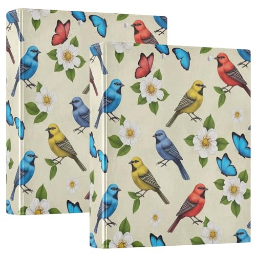 Bunte Singvögel, 3,8 cm, 3-Ringbuch, flexibler D-Ringordner mit Taschen, 3-Ringbücher für Schule, Uni, Büro Bunte Singvögel, 3,8 cm, 3-Ringbuch, flexibler D-Ringordner mit Taschen, 3-Ringbücher für Schule, Uni, Büro von RPLIFE