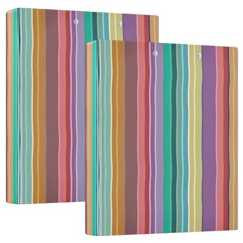Bunte gewellte Linien, vertikal, 3 Ringbuch, 3,8 cm, flexibler D-Ringordner mit Taschen, 3-Ringbücher für Schule, Uni, Büro, 2 Stück Bunte gewellte Linien, vertikal, 3 Ringbuch, 3,8 cm, flexibler D-Ringordner mit Taschen, 3-Ringbücher für Schule, Uni, Büro, 2 Stück von RPLIFE