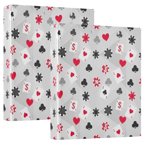 Cards 3-Ringbuch, 3,8 cm, flexible D-Ringbücher mit Taschen, 3-Ringbücher für Schule, Uni, Büro (2 Stück) von RPLIFE