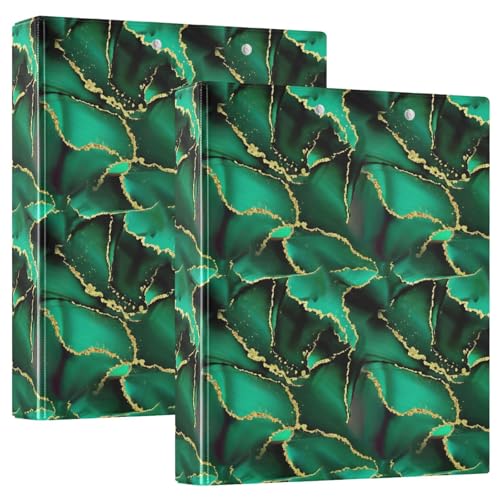 Chic Fluid Smaragd 3-Ringbuch, D-Ringbuch mit Taschen, dekorative Ordner für Schule, Uni oder Büro, 3,8 cm, 2 Stück Chic Fluid Smaragd 3-Ringbuch, D-Ringbuch mit Taschen, dekorative Ordner für Schule, Uni oder Büro, 3,8 cm, 2 Stück von RPLIFE