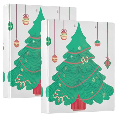 Christmas Tree 3-Ringbuch, flexibler D-Ringordner mit Taschen, 3-Ringbücher für Schule, Uni, Büro (2 Stück) von RPLIFE