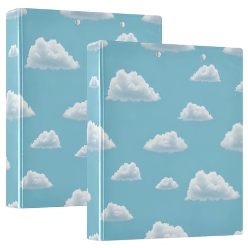 Clouds Gentle Blue 3-Ringbuch, D-Ringordner mit Taschen, dekorative Ordner für Schule, Uni oder Büro, 2 Stück Clouds Gentle Blue 3-Ringbuch, D-Ringordner mit Taschen, dekorative Ordner für Schule, Uni oder Büro, 2 Stück von RPLIFE