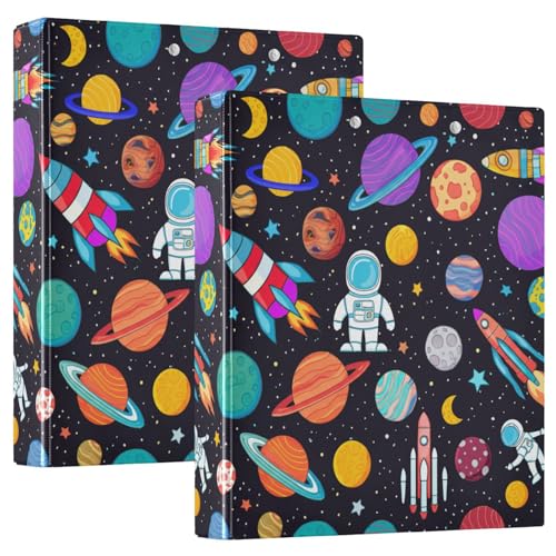 Colorful Planets 3-Ringbuch, D-Ringbuch mit Taschen, dekorative Ordner für Schule, Uni oder Büro, 3,8 cm, Schwarz, 2 Stück Colorful Planets 3-Ringbuch, D-Ringbuch mit Taschen, dekorative Ordner für Schule, Uni oder Büro, 3,8 cm, Schwarz, 2 Stück von RPLIFE