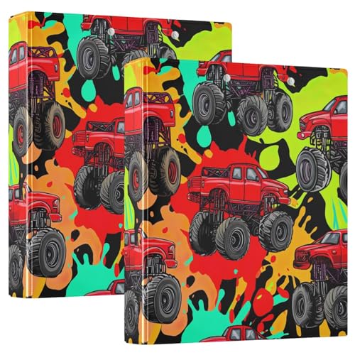 Cool Monster Trucks Drei-Ringbuch, Flexibler D-Ringordner mit Taschen, 3-Ringbücher für Schule, Uni, Büro Cool Monster Trucks Drei-Ringbuch, Flexibler D-Ringordner mit Taschen, 3-Ringbücher für Schule, Uni, Büro von RPLIFE