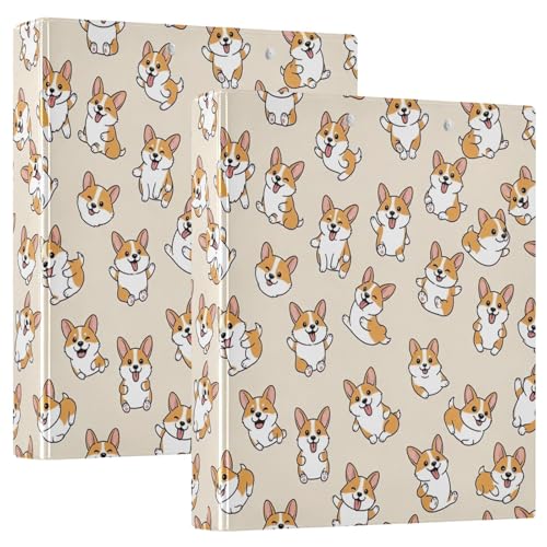 Corgi Dogs Playful Beige Drei-Ringbuch 3,8 cm, flexibler D-Ringordner mit Taschen, 3 Ringbücher für Schule, Uni, Büro Corgi Dogs Playful Beige Drei-Ringbuch 3,8 cm, flexibler D-Ringordner mit Taschen, 3 Ringbücher für Schule, Uni, Büro von RPLIFE
