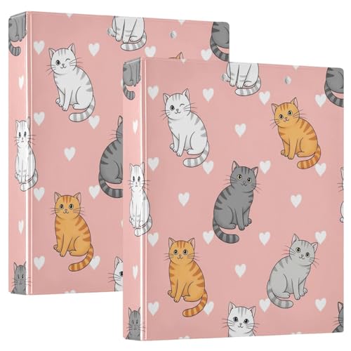 Cute Cats Poses 3-Ringbuch, D-Ringbuch mit Klemmbrett, große 3 Ordner für Schule, Uni, Büro (2 Stück) von RPLIFE