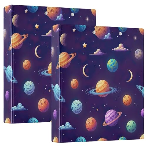 Cute Colorful Planets 3-Ringbuch, 3,8 cm, flexibler D-Ringordner mit Taschen, 3-Ringbücher für Schule, Uni, Büro, 2 Stück Cute Colorful Planets 3-Ringbuch, 3,8 cm, flexibler D-Ringordner mit Taschen, 3-Ringbücher für Schule, Uni, Büro, 2 Stück von RPLIFE