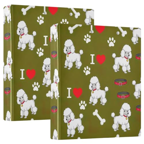 Cute Dogs Green 3-Ringbuch, D-Ringbuch mit Taschen, dekorative Ordner für Schule, Uni oder Büro, 2 Stück Cute Dogs Green 3-Ringbuch, D-Ringbuch mit Taschen, dekorative Ordner für Schule, Uni oder Büro, 2 Stück von RPLIFE
