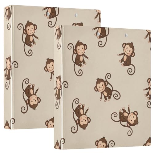 Cute Monkeys Beige 3-Ringbuch 1,5 Zoll, flexible D-Ringbücher mit Taschen, 3-Ringbücher für Schule, Uni, Büro Cute Monkeys Beige 3-Ringbuch 1,5 Zoll, flexible D-Ringbücher mit Taschen, 3-Ringbücher für Schule, Uni, Büro von RPLIFE