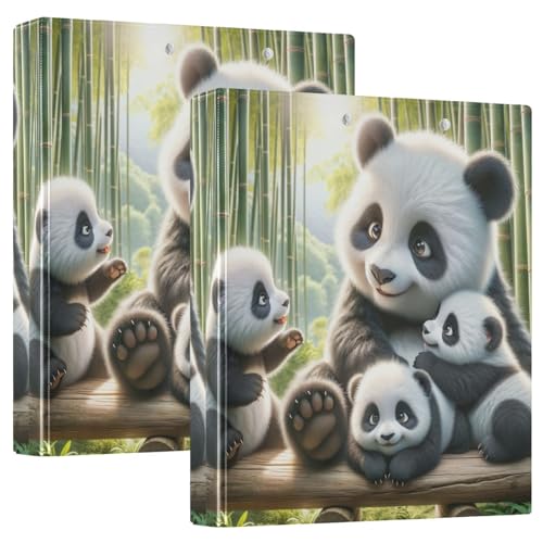 Cute Pandas Forest Drei-Ringbuch, 3,8 cm, flexible D-Ringbücher mit Taschen, 3-Ringbücher für Schule, Uni, Büro, 2 Stück Cute Pandas Forest Drei-Ringbuch, 3,8 cm, flexible D-Ringbücher mit Taschen, 3-Ringbücher für Schule, Uni, Büro, 2 Stück von RPLIFE