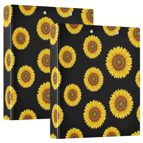 D-Ringbuch mit 3 Ringen, hellgelbe Sonnenblumen, D-Ringbuch mit Klemmbrett, große 3-Ringbücher für Schule, Uni, Büro, 2 Stück D-Ringbuch mit 3 Ringen, hellgelbe Sonnenblumen, D-Ringbuch mit Klemmbrett, große 3-Ringbücher für Schule, Uni, Büro, 2 Stück von RPLIFE