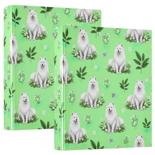 Dogs Green Plants 3-Ringbuch, 3,8 cm, flexibler D-Ringordner mit Taschen, 3 Ringbücher für Schule, Uni, Büro von RPLIFE