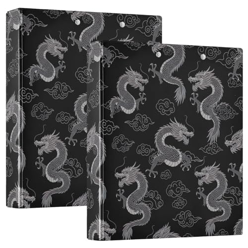 Drei-Ringbuch, 3,8 cm, Dragons Cloud schwarz, D-Ringbuch mit Klemmbrett, große 3 Ordner für Schule, Uni, Büro Drei-Ringbuch, 3,8 cm, Dragons Cloud schwarz, D-Ringbuch mit Klemmbrett, große 3 Ordner für Schule, Uni, Büro von RPLIFE