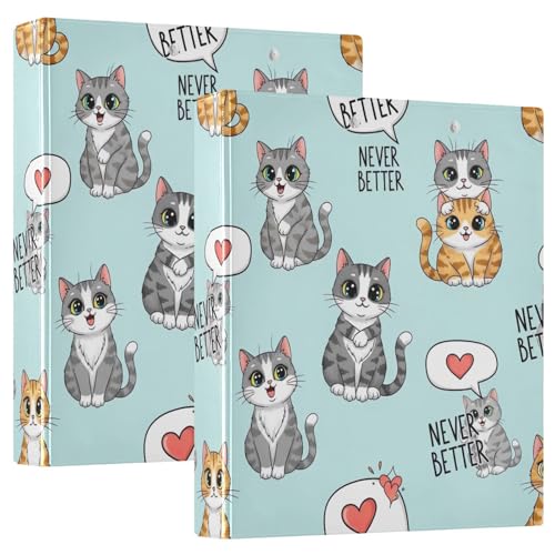 Drei-Ringbuch, 3,8 cm, niedliche Katzen, D-Ringbuch mit Klemmbrett, große 3 Ordner für Schule, Uni, Büro Drei-Ringbuch, 3,8 cm, niedliche Katzen, D-Ringbuch mit Klemmbrett, große 3 Ordner für Schule, Uni, Büro von RPLIFE
