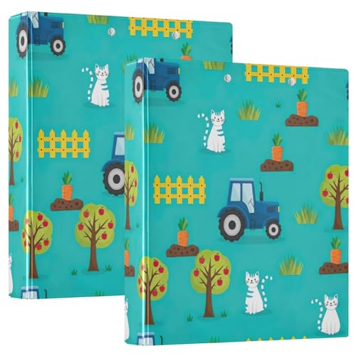 Drei-Ringbuch, 3,8 cm, niedliche blaue Traktoren, grüne D-Ringbücher mit Klemmbrett, große 3 Ordner für Schule, Uni, Büro Drei-Ringbuch, 3,8 cm, niedliche blaue Traktoren, grüne D-Ringbücher mit Klemmbrett, große 3 Ordner für Schule, Uni, Büro von RPLIFE
