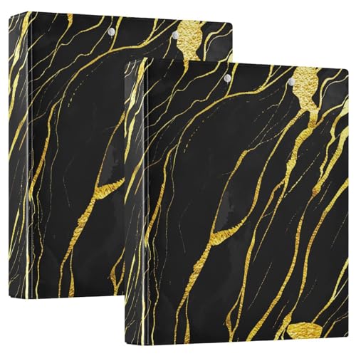 Drei-Ringbuch, 3,8 cm, schickes schwarz-goldenes D-Ringbuch mit Klemmbrett, große 3 Ordner für Schule, Uni, Büro Drei-Ringbuch, 3,8 cm, schickes schwarz-goldenes D-Ringbuch mit Klemmbrett, große 3 Ordner für Schule, Uni, Büro von RPLIFE