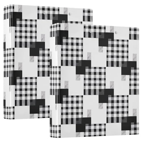 Drei-Ringbuch, 3,8 cm, schwarz-weiß, Büffelkariert, D-Ringbuch mit Klemmbrett, große 3 Ordner für Schule, Uni, Büro Drei-Ringbuch, 3,8 cm, schwarz-weiß, Büffelkariert, D-Ringbuch mit Klemmbrett, große 3 Ordner für Schule, Uni, Büro von RPLIFE