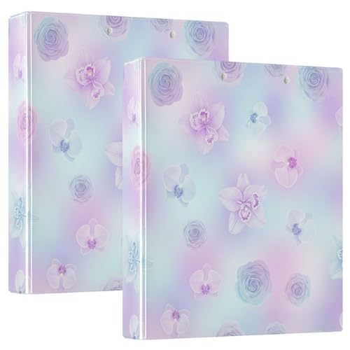 Drei-Ringbuch, 3,8 cm, weiches violettes Blumenmuster, D-Ringbuch mit Klemmbrett, 3 große Ordner für Schule, Uni, Büro Drei-Ringbuch, 3,8 cm, weiches violettes Blumenmuster, D-Ringbuch mit Klemmbrett, 3 große Ordner für Schule, Uni, Büro von RPLIFE