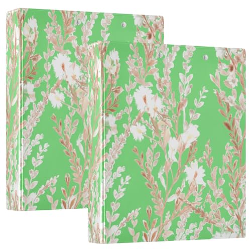 Drei-Ringbuch, Aquarell-Blumenmuster, flexible D-Ringbücher mit Taschen, 3-Ringbücher für Schule, Uni, Büro, 2 Stück von RPLIFE