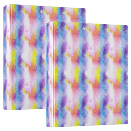Drei-Ringbuch, Dreamy Tie Dye Pastell D-Ringbuch mit Klemmbrett, große 3 Ordner für Schule, Uni, Büro von RPLIFE