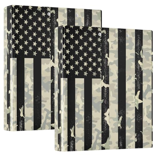 Drei-Ringbuch, Flagge, Camouflage, D-Ringbuch mit Klemmbrett, große 3 Ordner für Schule, Uni, Büro von RPLIFE