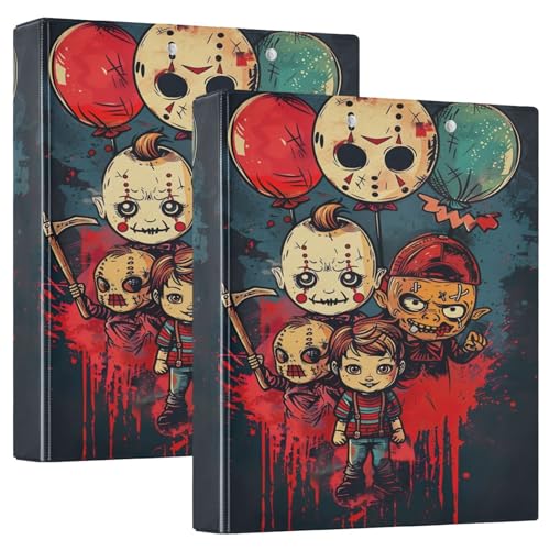 Drei-Ringbuch, Halloween-Horror-D-Ringbuch mit Klemmbrett, große 3 Ordner für Schule, Uni, Büro von RPLIFE