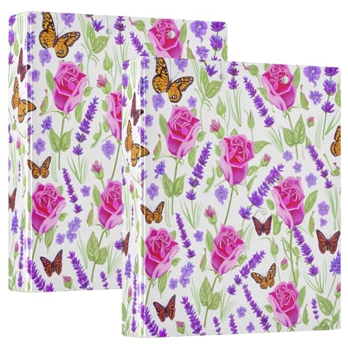 Drei-Ringbuch, Schmetterling Rose Lavendel, D-Ringbuch mit Klemmbrett, große 3 Ordner für Schule, Uni, Büro Drei-Ringbuch, Schmetterling Rose Lavendel, D-Ringbuch mit Klemmbrett, große 3 Ordner für Schule, Uni, Büro von RPLIFE