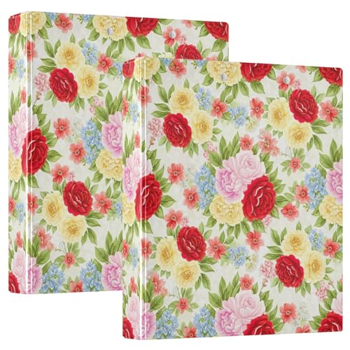 Drei-Ringbuch, Vintage-Rosen-D-Ringbuch mit Klemmbrett, große 3 Ordner für Schule, Uni, Büro Drei-Ringbuch, Vintage-Rosen-D-Ringbuch mit Klemmbrett, große 3 Ordner für Schule, Uni, Büro von RPLIFE