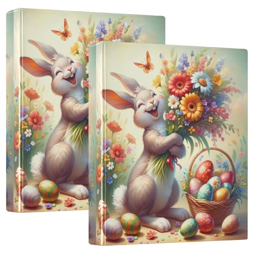 Drei-Ringbuch, niedlicher Hasen-Osterhasen-D-Ringordner mit Klemmbrett, große 3 Ordner für Schule, Uni, Büro Drei-Ringbuch, niedlicher Hasen-Osterhasen-D-Ringordner mit Klemmbrett, große 3 Ordner für Schule, Uni, Büro von RPLIFE