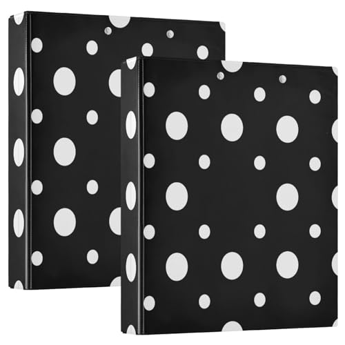 Drei-Ringbuch, weiß, gepunktet, flexibel, D-Ringbuch mit Taschen, 3-Ringbücher für Schule, Uni, Büro, 2 Stück von RPLIFE