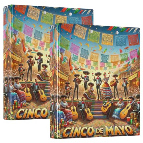 Drei-Ringbuch 3,8 cm, Cinco De Mayo D-Ringbuch mit Klemmbrett, große 3 Ordner für Schule, Uni, Büro von RPLIFE