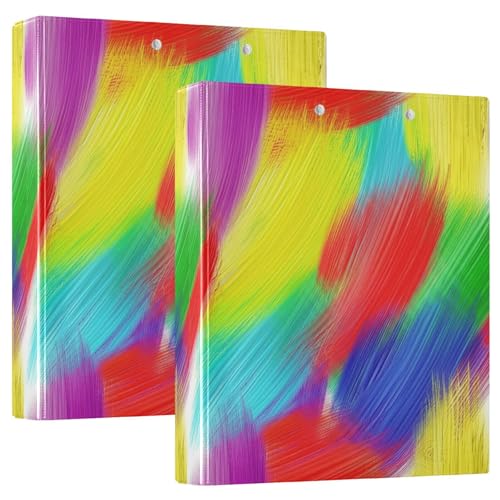 Drei-Ringbuch mit Farbverlauf, 3,8 cm, flexibler D-Ringordner mit Taschen, 3-Ringbücher für Schule, Uni, Büro von RPLIFE