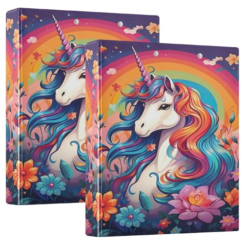 Drei-Ringbuch mit Klemmbrett, 3,8 cm, Einhornfarben, Regenbogenfarben, D-Ringbuch mit Klemmbrett, 3 große Ordner für Schule, Uni, Büro Drei-Ringbuch mit Klemmbrett, 3,8 cm, Einhornfarben, Regenbogenfarben, D-Ringbuch mit Klemmbrett, 3 große Ordner für Schule, Uni, Büro von RPLIFE