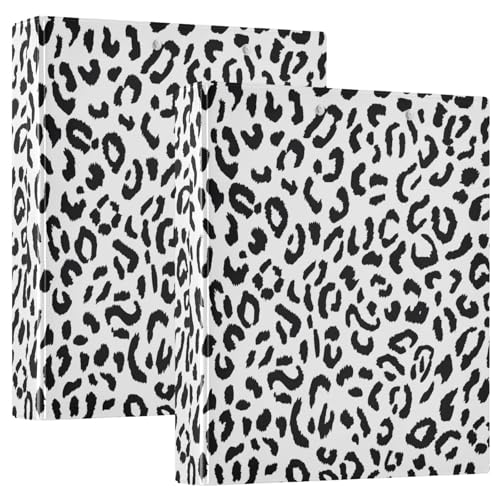 Drei-Ringbuch mit Leopardenmuster, 3,8 cm, flexible D-Ringbücher mit Taschen, 3-Ringbücher für Schule, Uni, Büro von RPLIFE