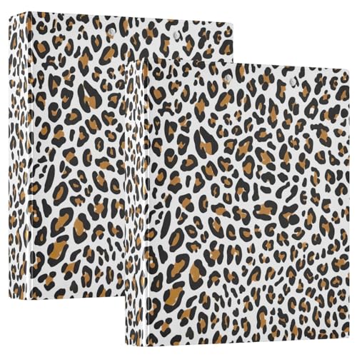 Drei-Ringbuch mit Leopardenmuster, 3,8 cm, flexibler D-Ringordner mit Taschen, 3-Ringbücher für Schule, Uni, Büro, 2 Stück von RPLIFE