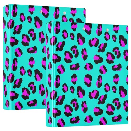 Drei-Ringbuch mit Leopardenmuster, 3,8 cm, flexibler D-Ringordner mit Taschen, 3-Ringbücher für Schule, Uni, Büro von RPLIFE