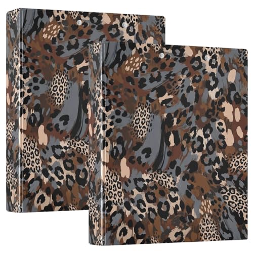 Drei-Ringbuch mit Tierdruck, Leopardenmuster, flexibler D-Ringordner mit Taschen, 3-Ringbücher für Schule, Uni, Büro Drei-Ringbuch mit Tierdruck, Leopardenmuster, flexibler D-Ringordner mit Taschen, 3-Ringbücher für Schule, Uni, Büro von RPLIFE