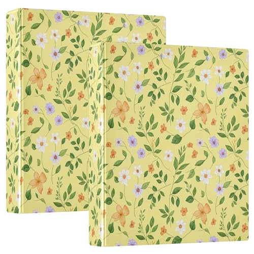 Drei-Ringbuch mit bunten Blumen, flexibel, D-Ringordner mit Taschen, 3-Ringbücher für Schule, Uni, Büro, 2 Stück Drei-Ringbuch mit bunten Blumen, flexibel, D-Ringordner mit Taschen, 3-Ringbücher für Schule, Uni, Büro, 2 Stück von RPLIFE