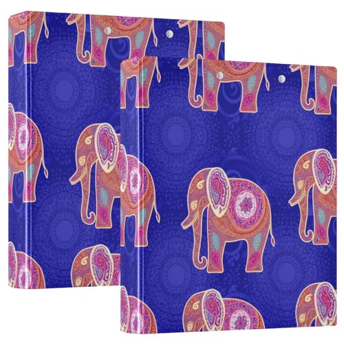 Drei-Ringbuch mit bunten ethnischen Elefanten, flexibles D-Ringbuch mit Taschen, 3-Ringbücher für Schule, Uni, Büro Drei-Ringbuch mit bunten ethnischen Elefanten, flexibles D-Ringbuch mit Taschen, 3-Ringbücher für Schule, Uni, Büro von RPLIFE