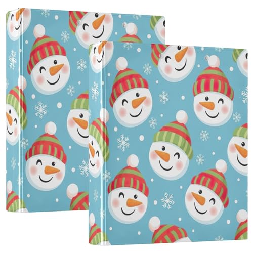 Drei-Ringbuch mit niedlichem Schneemann, 3,8 cm, flexibler D-Ringordner mit Taschen, 3-Ringbücher für Schule, Uni, Büro, 2 Stück Drei-Ringbuch mit niedlichem Schneemann, 3,8 cm, flexibler D-Ringordner mit Taschen, 3-Ringbücher für Schule, Uni, Büro, 2 Stück von RPLIFE