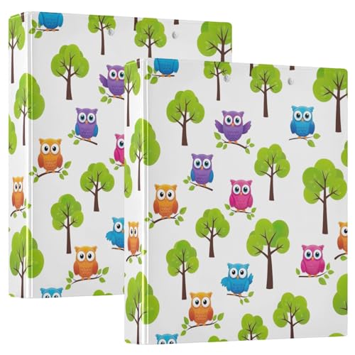 Drei-Ringbuch mit niedlichen, bunten Cartoon-Eulen, flexibler D-Ringordner mit Taschen, 3-Ringbücher für Schule, Uni, Büro Drei-Ringbuch mit niedlichen, bunten Cartoon-Eulen, flexibler D-Ringordner mit Taschen, 3-Ringbücher für Schule, Uni, Büro von RPLIFE