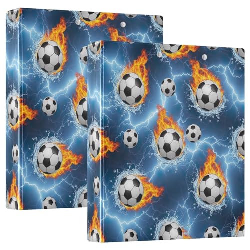 Dreiringbuch mit Fußballbällen, Wasserflammen, flexibler D-Ringordner mit Taschen, 3-Ringbücher für Schule, Uni, Büro Dreiringbuch mit Fußballbällen, Wasserflammen, flexibler D-Ringordner mit Taschen, 3-Ringbücher für Schule, Uni, Büro von RPLIFE