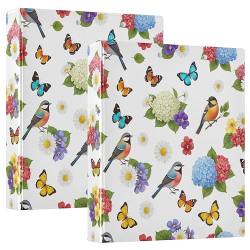 Dreiringbuch mit bunten Vögeln, 3,8 cm, D-Ringbuch mit Klemmbrett, 3 große Ordner für Schule, Uni, Büro, 2 Stück Dreiringbuch mit bunten Vögeln, 3,8 cm, D-Ringbuch mit Klemmbrett, 3 große Ordner für Schule, Uni, Büro, 2 Stück von RPLIFE