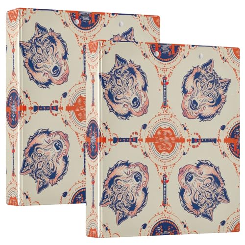 Ethnic Wolf 3-Ringbuch 1,5 Zoll, flexibler D-Ringordner mit Taschen, 3-Ringbücher für Schule, Uni, Büro Ethnic Wolf 3-Ringbuch 1,5 Zoll, flexibler D-Ringordner mit Taschen, 3-Ringbücher für Schule, Uni, Büro von RPLIFE