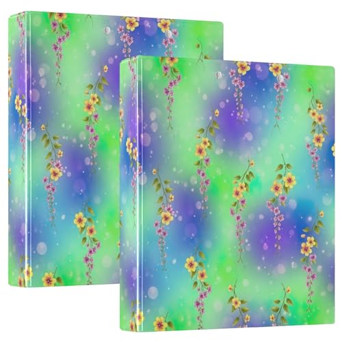 Filigraner Drei-Ringordner mit floralem Farbverlauf, 3,8 cm, flexible D-Ringbücher mit Taschen, 3-Ringbücher für Schule, Uni, Büro Filigraner Drei-Ringordner mit floralem Farbverlauf, 3,8 cm, flexible D-Ringbücher mit Taschen, 3-Ringbücher für Schule, Uni, Büro von RPLIFE