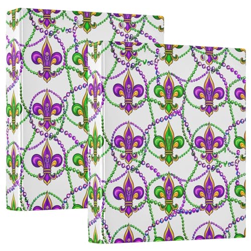Fleur De Lis Drei-Ringbuch, 3,8 cm, flexible D-Ringbücher mit Taschen, 3-Ringbücher für Schule, Uni, Büro von RPLIFE